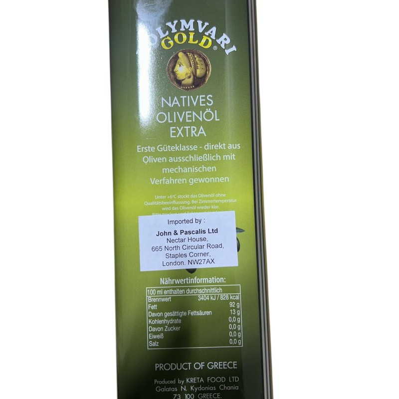 Kolymvari Gold Extra Virgin Olive Oil Tin 3 litres