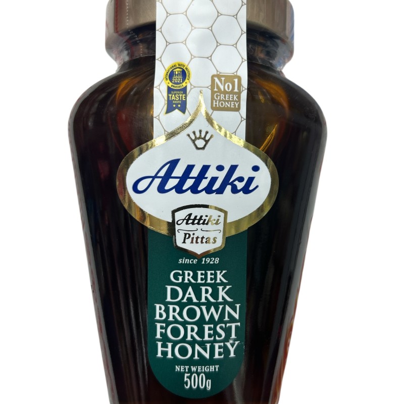 Attiki Dark Brown Forest Honey Jar 500gram
