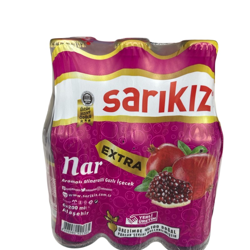 Sarikiz Mineral Water pomegranate (Nar Aromali ) 6*200 Ml