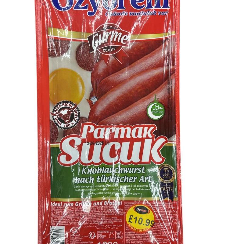 Ozyorem Parmak Sucuk 100% Beef 1kg