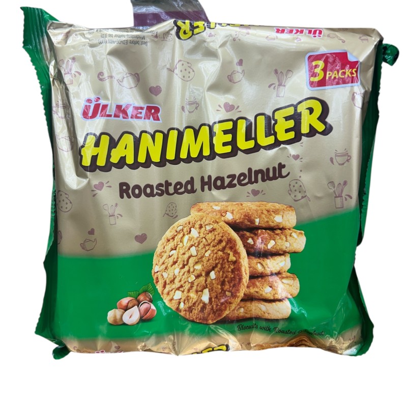 ULKER HANIMELLER ROASTED HAZELNUT BISCUIT 3 PACK 246G