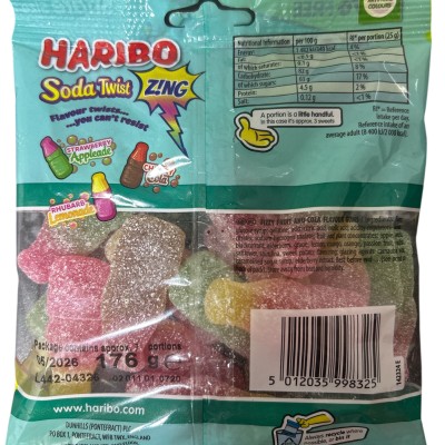Haribo Soda Twist Soft&amp;Sour 176g
